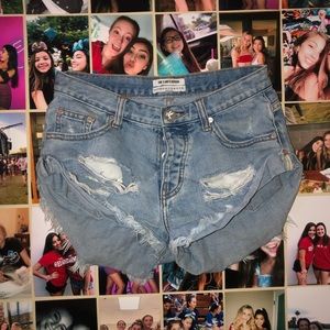 One Teaspoon x ONE Light Wash Shorts